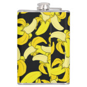 ヴィンテージイエローバナナ：黒い背景 フラスク (裏面)