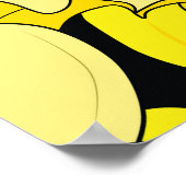 ヴィンテージイエローバナナ：黒い背景 ポスター (角)