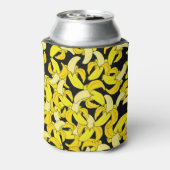 ヴィンテージイエローバナナ:黒い背景 缶クーラー (缶裏面)