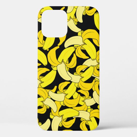 ヴィンテージイエローバナナ:黒い背景 Case-Mate iPhoneケース (裏面)