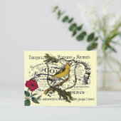 ヴィンテージイエローバードエフエメラコラージュ ポストカード (スタンド正面)