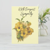 ヴィンテージイエローパンジーフローラ同情カード カード (スタンド正面)
