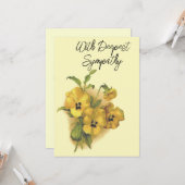 ヴィンテージイエローパンジーフローラ同情カード カード (正面/裏面インサイチュ)