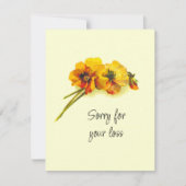 ヴィンテージイエローパンジー花の同情カード (正面)