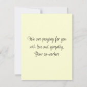 ヴィンテージイエローパンジー花の同情カード (裏面)