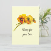 ヴィンテージイエローパンジー花の同情カード カード (スタンド正面)