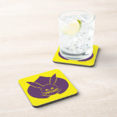 ヴィンテージイエローパープルジャパンうさぎモンオリエンタル コースター (右側)