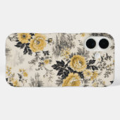 ヴィンテージイエローフラワー iPhone 16 カバー (裏面 (横))