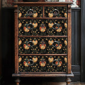 ヴィンテージイエローフローラカブトムブラックアールデコクラフト 薄葉紙