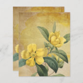 ヴィンテージイエローフローラスクラップブック紙 (正面/裏面)