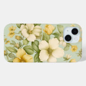 ヴィンテージイエローフローラルガーデン フォンケース Case-Mate iPhoneケース (裏面 (横))