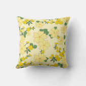ヴィンテージイエローフローラルパターンイラストレーション クッション (裏面)