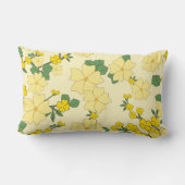 ヴィンテージイエローフローラルパターンイラストレーション ランバークッション (裏面)