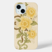 ヴィンテージイエローフローラ繊維芸術 Case-Mate iPhoneケース (裏面)