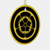 ヴィンテージイエローブラックオダジャパンモンベクトルアート セラミックオーナメント (右)