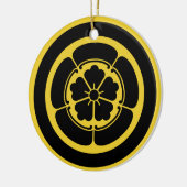ヴィンテージイエローブラックオダジャパンモンベクトルアート セラミックオーナメント (左)