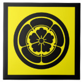 ヴィンテージイエローブラックオダジャパンモンベクトルアート タイル (正面)