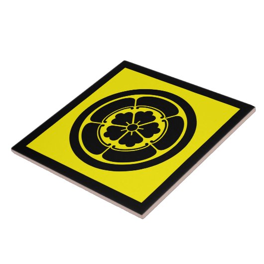 ヴィンテージイエローブラックオダジャパンモンベクトルアート タイル (側面)