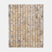 ヴィンテージイエローブリックデザイン フリースブランケット (正面)