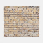 ヴィンテージイエローブリックデザイン フリースブランケット (正面(横))