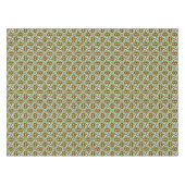 ヴィンテージイエローブルーブラウンバルセロナパターン テーブルクロス (正面(横))