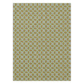 ヴィンテージイエローブルーブラウンバルセロナパターン テーブルクロス (正面)