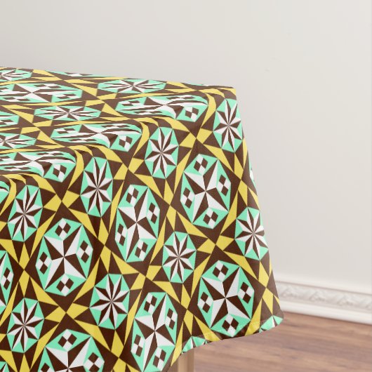 ヴィンテージイエローブルーブラウンバルセロナパターン テーブルクロス (インサイチュ)