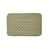 ヴィンテージイエローブルーブラウンミントバルセロナパターン バスマット (正面)