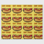 ヴィンテージイエローホットドッグ誕生日パーティー ラッピングペーパー (フラット)