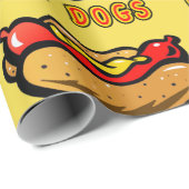 ヴィンテージイエローホットドッグ誕生日パーティー ラッピングペーパー (ロールコーナー)