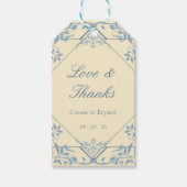 ヴィンテージイエローラブと感謝してい結婚式の引き出物ラベル ギフトタグ (正面)