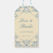 ヴィンテージイエローラブと感謝してい結婚式の引き出物ラベル ギフトタグ (裏面)