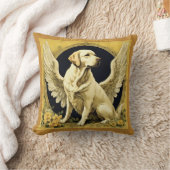 ヴィンテージイエローラブラドール天使 クッション (ブランケット)