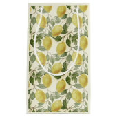 ヴィンテージイエローレモン葉グリーン文字 スモールペーパーバッグ (正面)