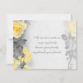 ヴィンテージイエローローズウェディング日付を保存 セーブザデート (裏面)