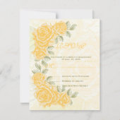 ヴィンテージイエローローズウェディングRSVPレスポンスカード 出欠カード (正面)