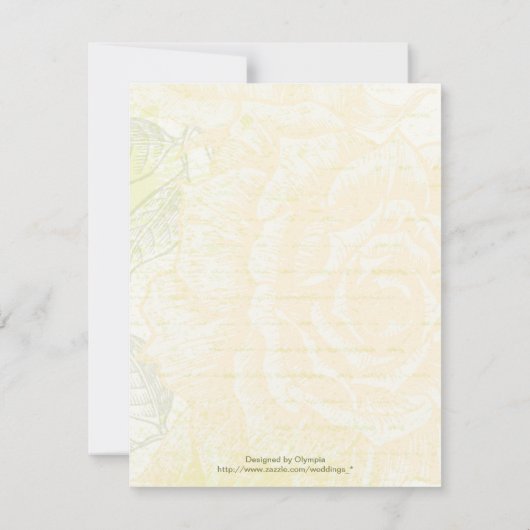 ヴィンテージイエローローズウェディングRSVPレスポンスカード 出欠カード (裏面)