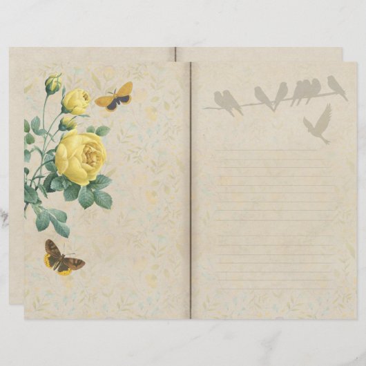 ヴィンテージイエローローズジャーナル紙 (正面/裏面)