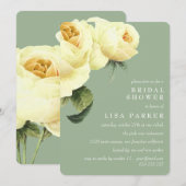 ヴィンテージイエローローズセージ  ブライダルシャワー ウェディング 招待状 (正面/裏面)