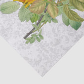 ヴィンテージイエローローズソングバードとダマスク 薄葉紙 (詳細)