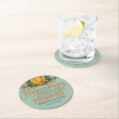 ヴィンテージイエローローズハグキスニューミセス結婚ズ ラウンドペーパーコースター (インサイチュ)