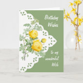 ヴィンテージイエローローズフラワー妻 カード (黄色い花)