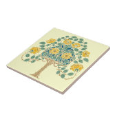 ヴィンテージイエローローズブッシュ1909年芸術工芸品 タイル (側面)