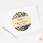 ヴィンテージイエローローズブライダルシャワーシール ラウンドシール (封筒)