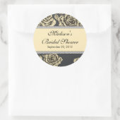 ヴィンテージイエローローズブライダルシャワーシール ラウンドシール (バッグ)