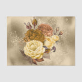 ヴィンテージイエローローズブーケ金ゴールド 薄葉紙 (正面)