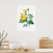 ヴィンテージイエローローズプリントバイレッドヴェー ポスター (キッチン)