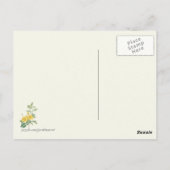 ヴィンテージイエローローズボタニカルプリント ポストカード (裏面)