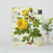 ヴィンテージイエローローズ折り紙紙 (スタンド正面)