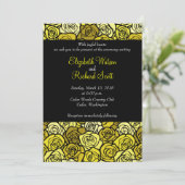 ヴィンテージイエローローズ結婚式招待状 招待状 (スタンド正面)